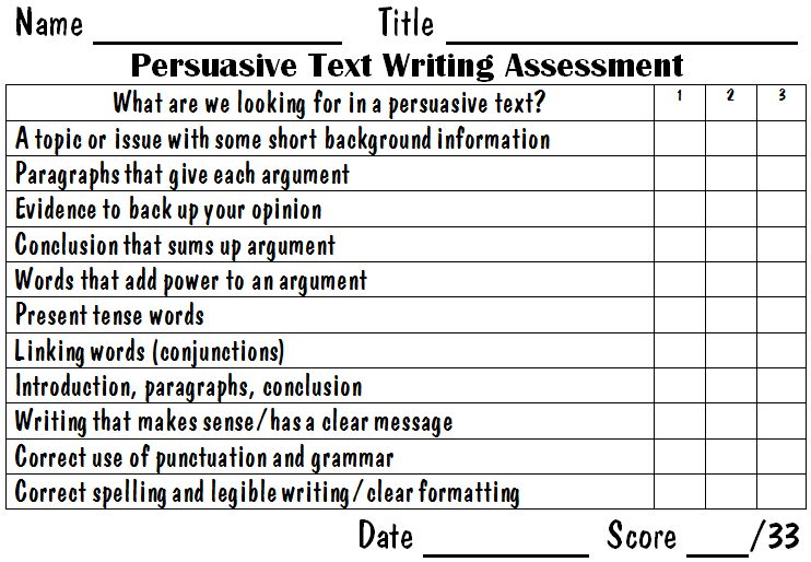 argumentative essay pre assessment