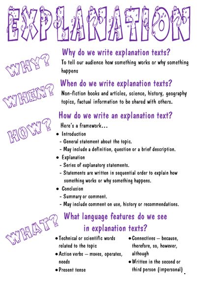 How to write an explanatory text